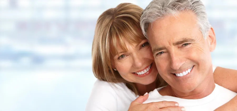 Happy older couple smiling
