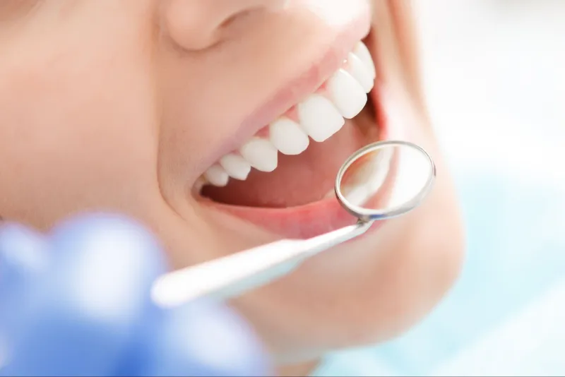 Bright smile at a dental check-up
